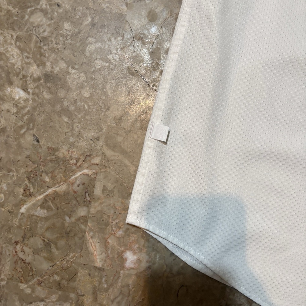 Lululemon Shirt Mens Large White Airing Easy Short Sleeve Button Summer - Picture 7 of 10